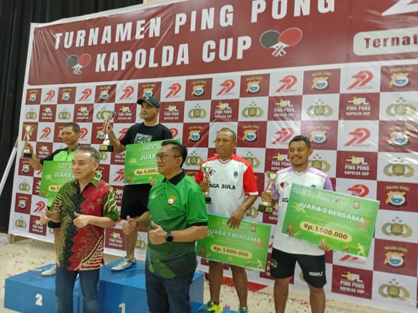 ​156 Atlet Dari 6 Provinsi Ramaikan Open Tournament Tenis Meja Kapolda Cup Maluku Utara 2025