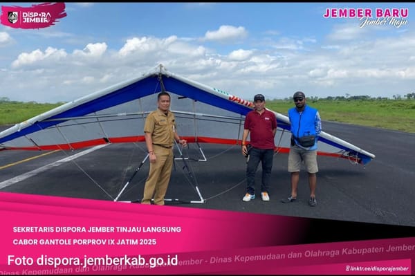 Sekretaris Dispora Jember Tinjau Langsung Laga Cabor Gantole Di Porprov IX Jatim 2025