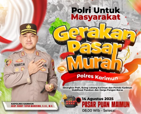 Polres Karimun Gelar Pasar Murah Di Pasar Maimun
