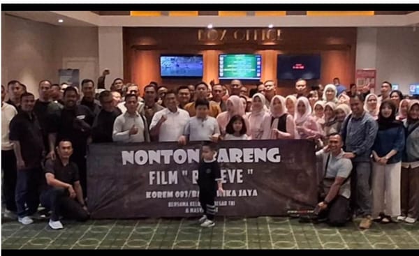 Danrem 083/Baladhika Jaya Gelar Nobar Film "Believe" Bersama Insan Media, Teguhkan Semangat Juang dan Nasionalisme