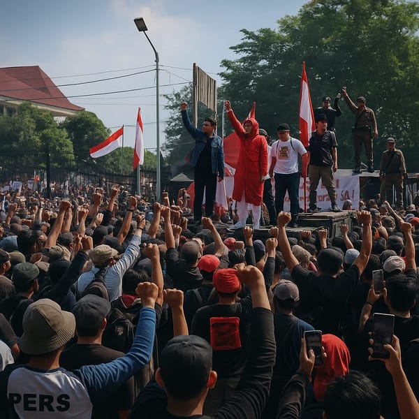 Eskalasi Meningkat, Brimob Lintas Ganti Kendalikan Pengamanan Peserta Aksi Unra di Pati