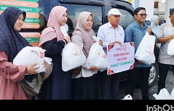 Lazis-Mu Al-Furqan Bagikan Sembako Dan  Uang  Kepada Dhuafa, Anak Yatim Dan UMKM