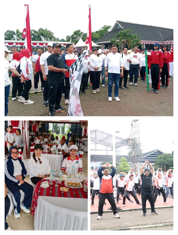 Jelang HUT RI dan HUT Provinsi, Wagub Vanath Pimpin Jalan Sehat dan Senam Bersama