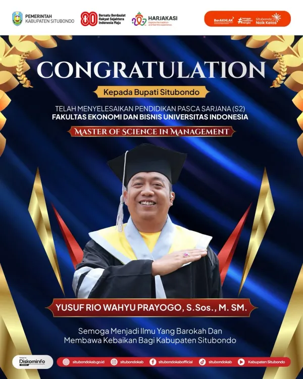 Bupati Situbondo Raih Gelar Magister Manajemen dari Universitas Indonesia