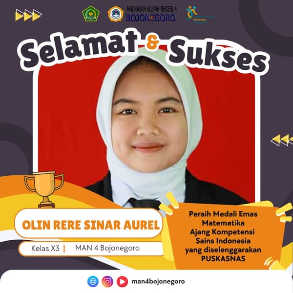 Siswi MAN 4 Bojonegoro Raih Medali Emas Kompetisi Sains Indonesia