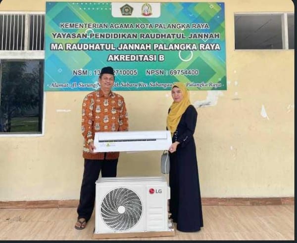 Orang Tua Siswa Donasikan AC, Dukung Kenyamanan Belajar di MA Raudhatul Jannah