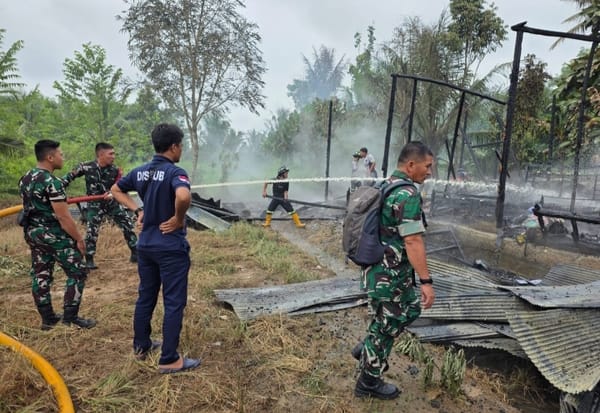 Rumah Warga di Batang Alai Selatan Terbakar, Diduga Akibat Korsleting Listrik