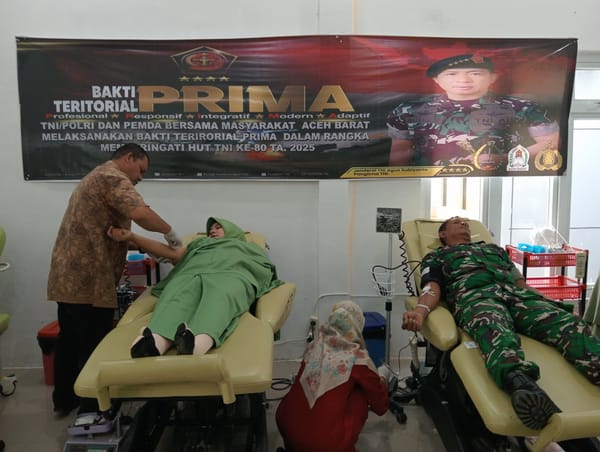 Sambut HUT Ke-80 TNI, Kodam Iskandar Muda Gelar Donor Darah Serentak