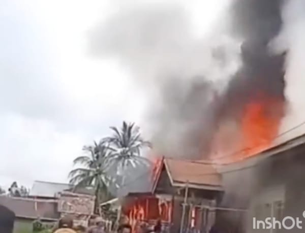Kebakaran  Di Desa Harus Kecamatan Amuntai Tengah –HSU Akibatkan  Seorang Warga Tewas