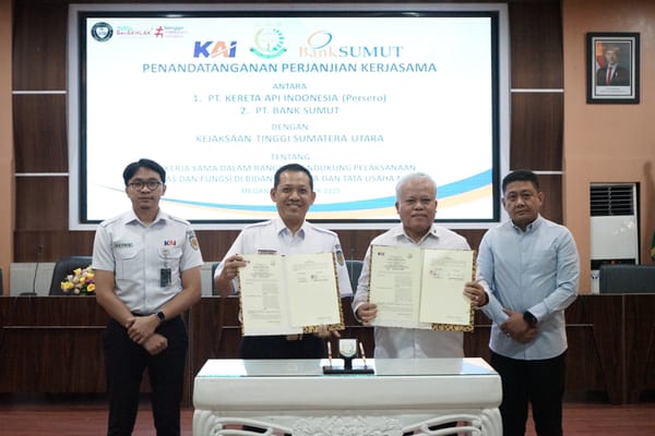 KAI - Kejati Sumut Teken Kerja Sama terkait Penanganan Masalah Hukum Perdata dan Tata Usaha Negara