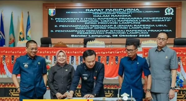 Gubernur Lampung Ajukan Tiga Raperda Prakarsa Pemerintah Provinsi Lampung
