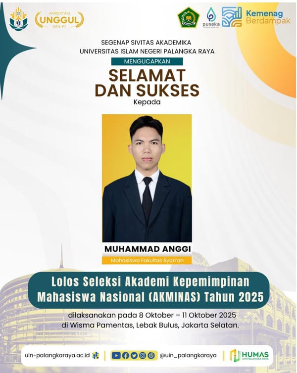 Mahasiswa UIN Palangka Raya Lolos 100 Besar Akademi Kepemimpinan Nasional 2025