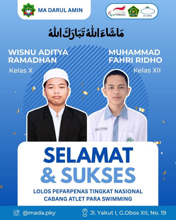 Ridho dan Wisnu, Atlet MA Darul Amin, Siap Harumkan Kalteng di Peparpenas XI 2025 Jakarta