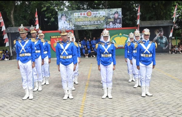 Sebanyak 29 Tim Pelajar SMP dan SMA di HST Ikuti Lomba PBB Bupati Cup Meriahkan HUT Ke 80 TNI