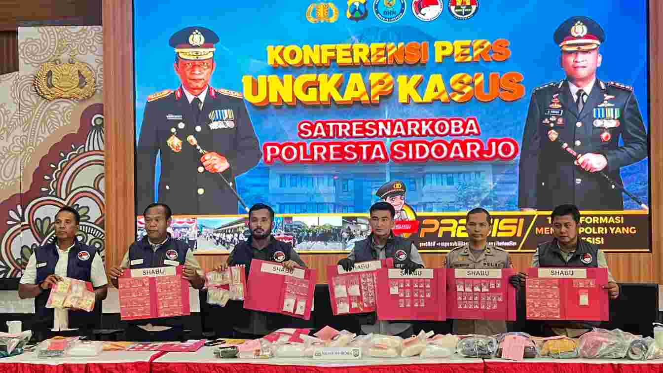 Dalam Kurun Waktu 2 Bulan Polresta Sidoarjo Ungkap 65 Kasus Narkoba