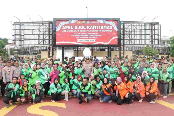 Polresta Sidoarjo Gelar Apel Ojol Kamtibmas