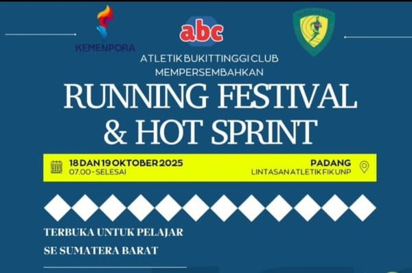 Atletik Bukittinggi Club Bakal Gelar Running Festival dan Hot Sprint Open 2025
