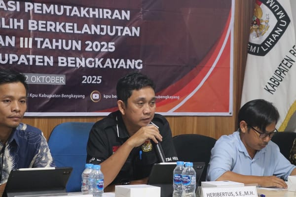 KPU Bengkayang Tetapkan 211.839 Pemilih, Data Terbaru PDPB Triwulan III 2025