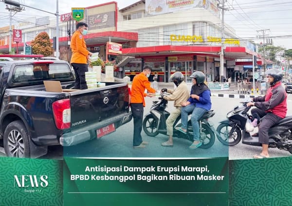 Antisipasi Dampak Erupsi Marapi, BPBD Kesbangpol Bagikan Ribuan Masker