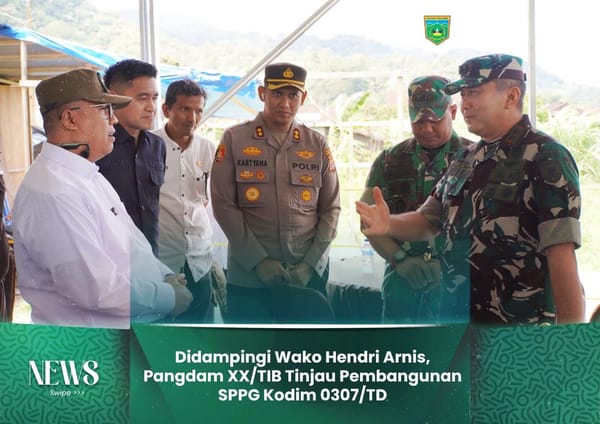 Didampingi Wako Hendri Arnis, Pangdam XX/TIB Tinjau Pembangunan SPPG Kodim 0307/TD
