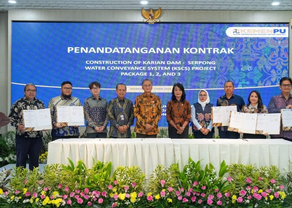 Kementerian PU Tandatangani Kontrak Pekerjaan Konstruksi Karian–Serpong Water Conveyance System Untuk Pasok Air Baku
