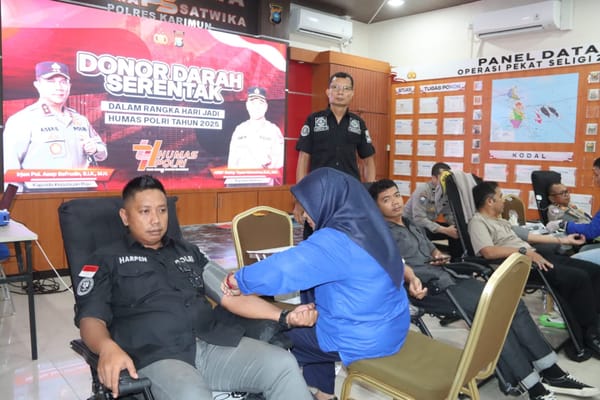Humas Polres Karimun Gelar Donor Darah Dalam Rangka Hari Jadi Humas Polri Ke-74