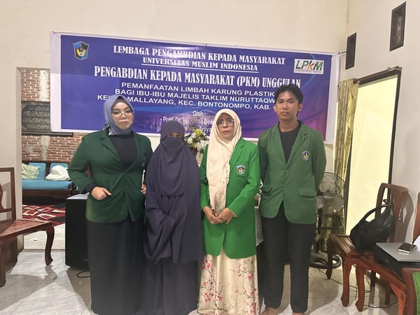 Pengabdian Kepada Masyarakat FEB UMI: Pemanfaatan Limbah Karung Plastik Majelis Taqlim Nuruttaqwa Kabupaten Gowa