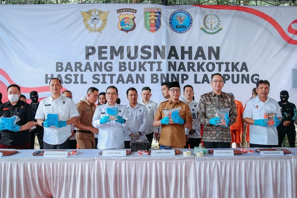 Musnahkan  BB Narkotika, BNNP Lampung : Narkoba Jadi Ancaman Serius  Aspek Kehidupan