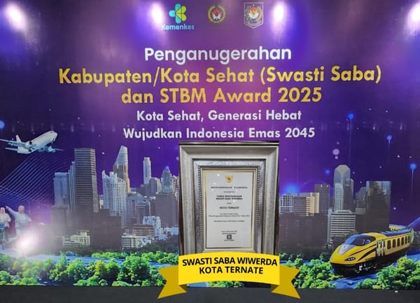 Kota Ternate Peroleh Penghargaan Kota Sehat Swasti Saba Wiwerda