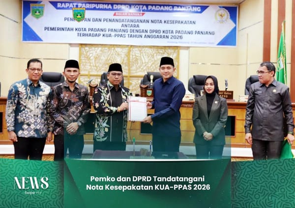 Pemko Padang Panjang dan DPRD Tandatangani Nota Kesepakatan KUA-PPAS 2026