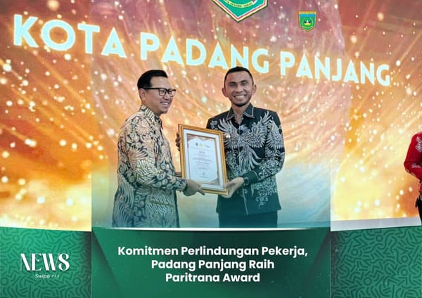 Komitmen Terhadap  Perlindungan Pekerja, Padang Panjang Raih Paritrana Award