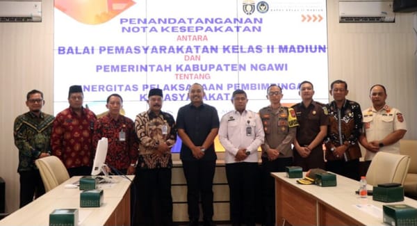 Pemkab Ngawi dan Bapas Kelas II Madiun Tandatangani MoU Sinergitas Pembimbingan Kemasyarakatan
