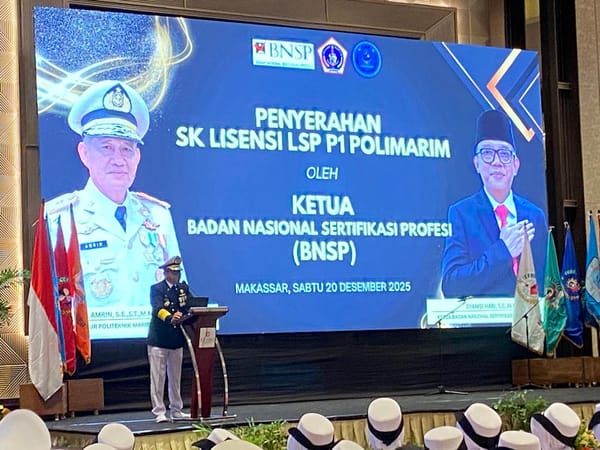 Badan Nasional Sertifikasi Profesi (BNSP) Serahkan Lisensi LSP P1 Polimarim Makassar