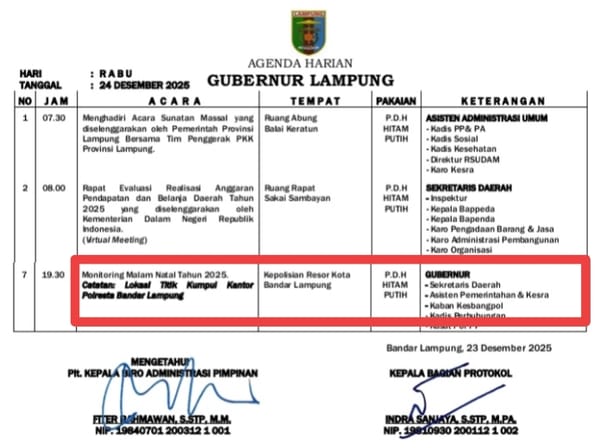 Gubernur Lampung Akan Monitoring Malam Natal di Beberapa Gereja di Bandarlampung