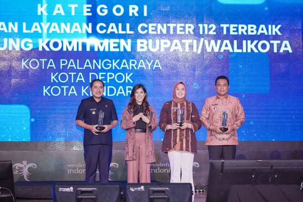 Palangka Raya Dinobatkan Terbaik Nasional, Layanan Darurat 112 Meraih Penghargaan Digi Wave 2025
