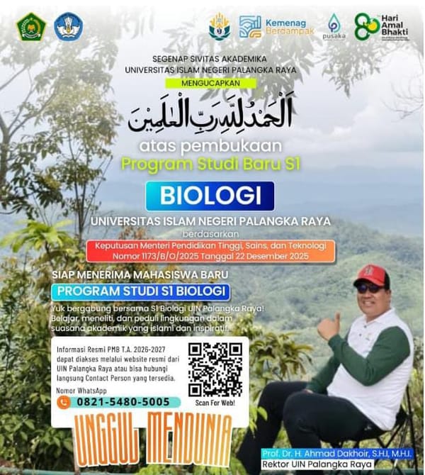 UIN Palangka Raya Resmi Buka Prodi Biologi, Perkuat Arah Pengembangan Sains