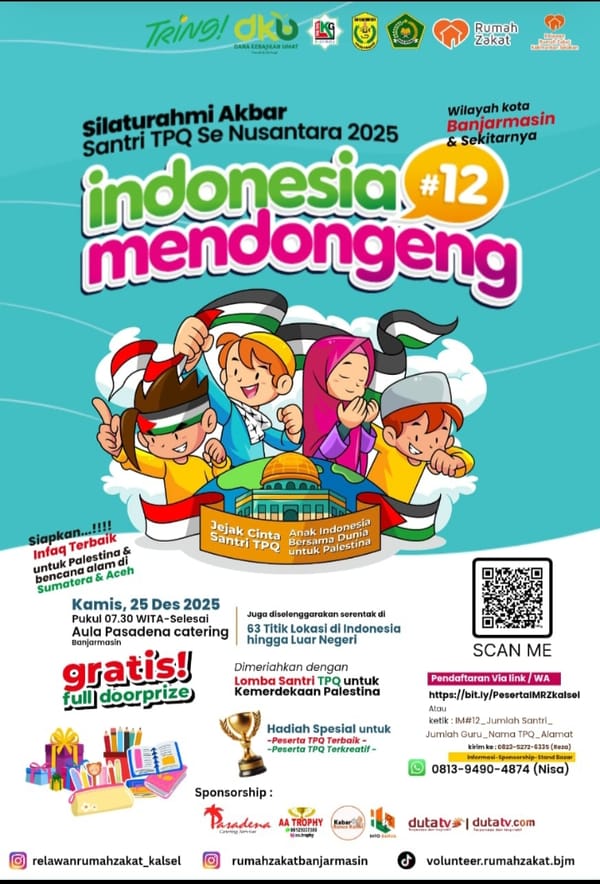 Rumah Zakat Kalsel Selenggarakan Silaturahmi Akbar Santri TPQ se-Nusantara 2025 di Banjarmasin