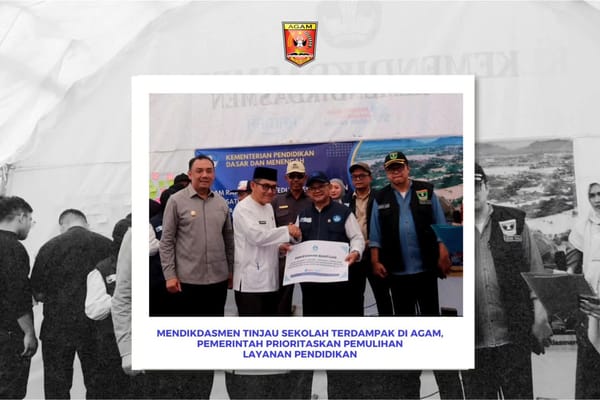 Mendikdasmen Tinjau Sekolah Terdampak di Agam, Pemerintah Prioritaskan Pemulihan Layanan Pendidikan