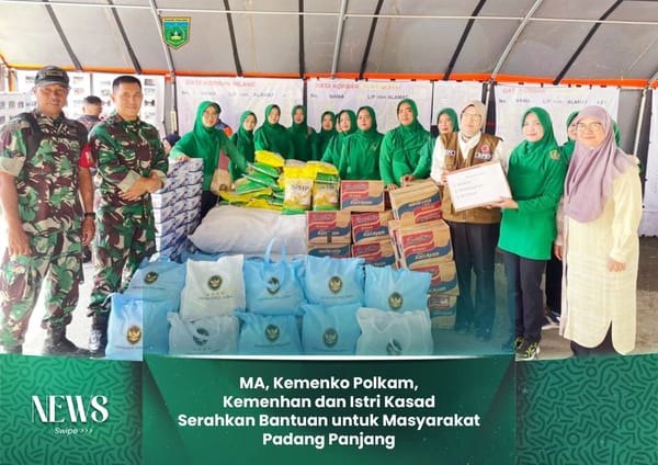 MA, Kemenko Polkam, Kemenhan dan Istri Kasad Serahkan Bantuan untuk Masyarakat Padang Panjang