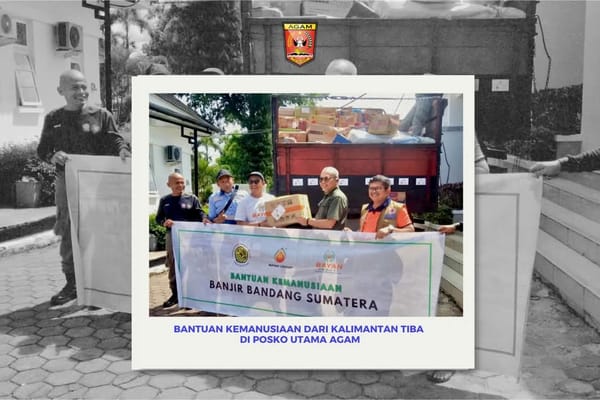 Bantuan Kemanusiaan dari Kalimantan Tiba di Posko Utama Bencana Kabupaten Agam