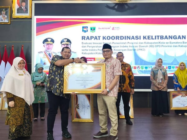 Kabupaten Pasaman Barat Peringkat Tiga Indeks Inovasi Daerah Provinsi Sumbar