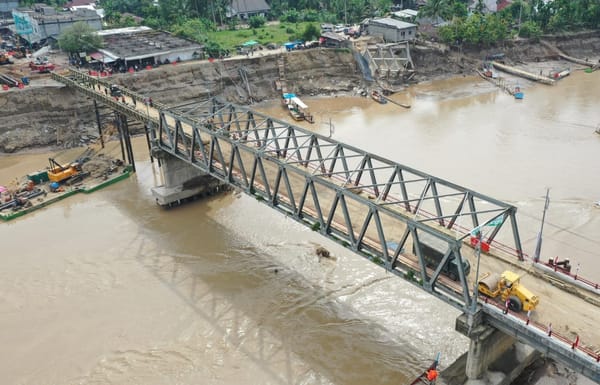 Progres Konektifitas Infrastruktur 12 Jembatan Kembali Fungsional dengan Struktur Darurat di Aceh.