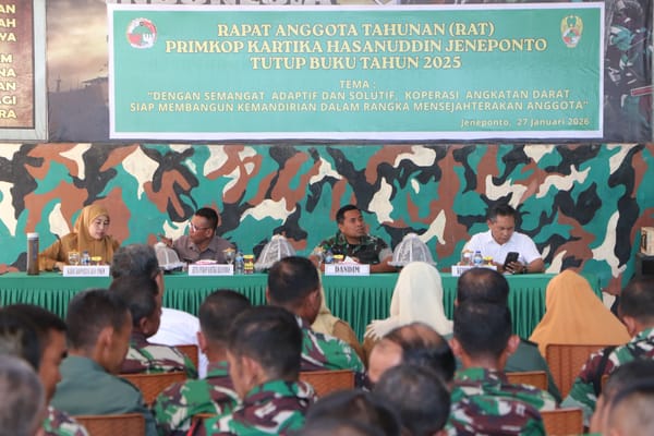 Primkopad Kartika Hasanuddin Kodim 1425/Jeneponto Mantapkan Kemandirian Anggota Lewat RAT Tahun Buku 2025