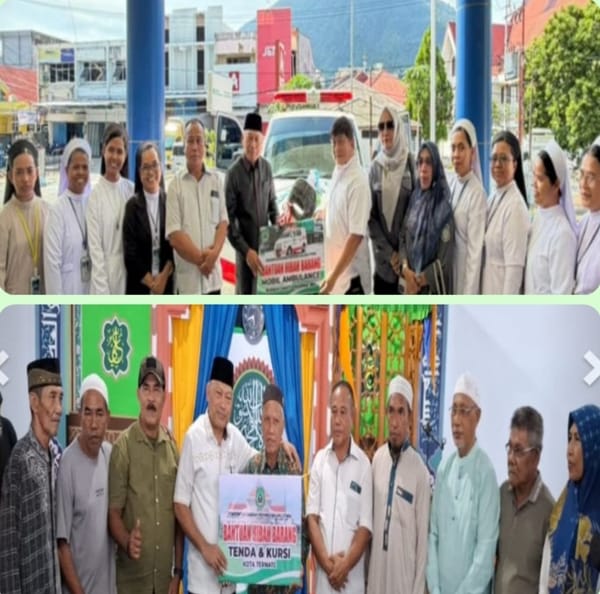Wagub Maluku Utara Serahkan Bantuan Ambulance dan Perlengkapan Masjid di Ternate