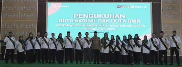 Kakanwil Kemenag Maluku Utara Kukuhkan Duta Akrual dan Barang Milik Negara Kab/Kota