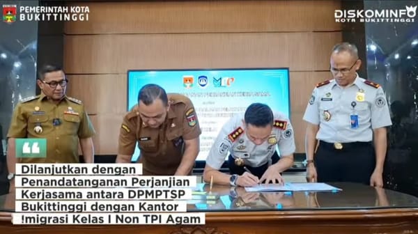 MoU Layanan Keimigrasian Ditandatangani, Buat Paspor Bisa di MPP Bukittinggi