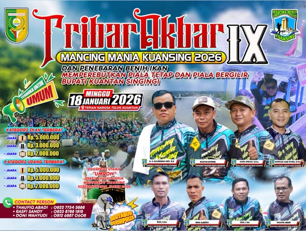Tribar Mancing Mania Kuansing Diikuti 650 orang