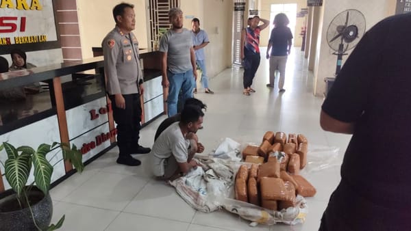 Polres Aceh Tenggara Amankan Dua Pelaku Beserta BB 50,7 Kg Ganja
