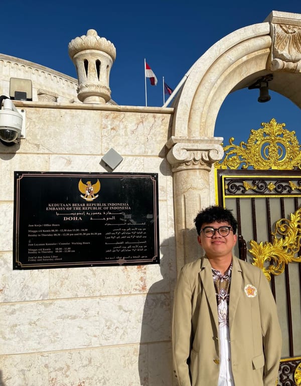 Mahasiswa FH UGM Asal Bengkalis Akhiri Program Magang Di KBRI Doha, Qatar