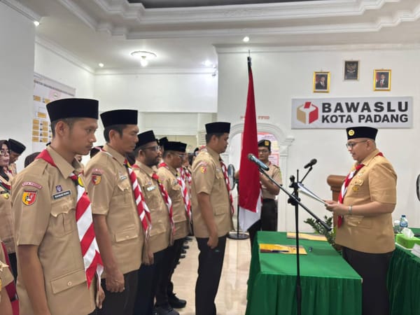 Gandeng Pramuka Awasi Pemilu, Kwarcab Padang Resmikan Saka Adhyasta Kota Padang
